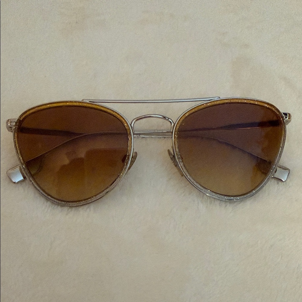 Burberry Aviator Silver/Glitter Tinted Sunglasses